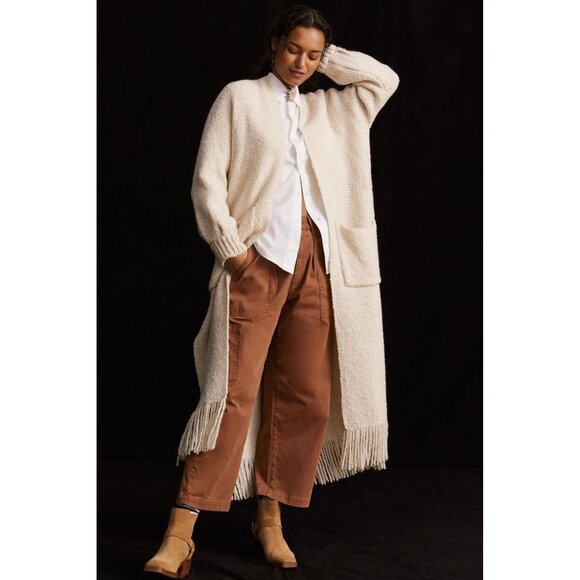 Anthropologie Manos Del Uruguay Fringed Duster Cardigan One Size - Picture 1 of 11